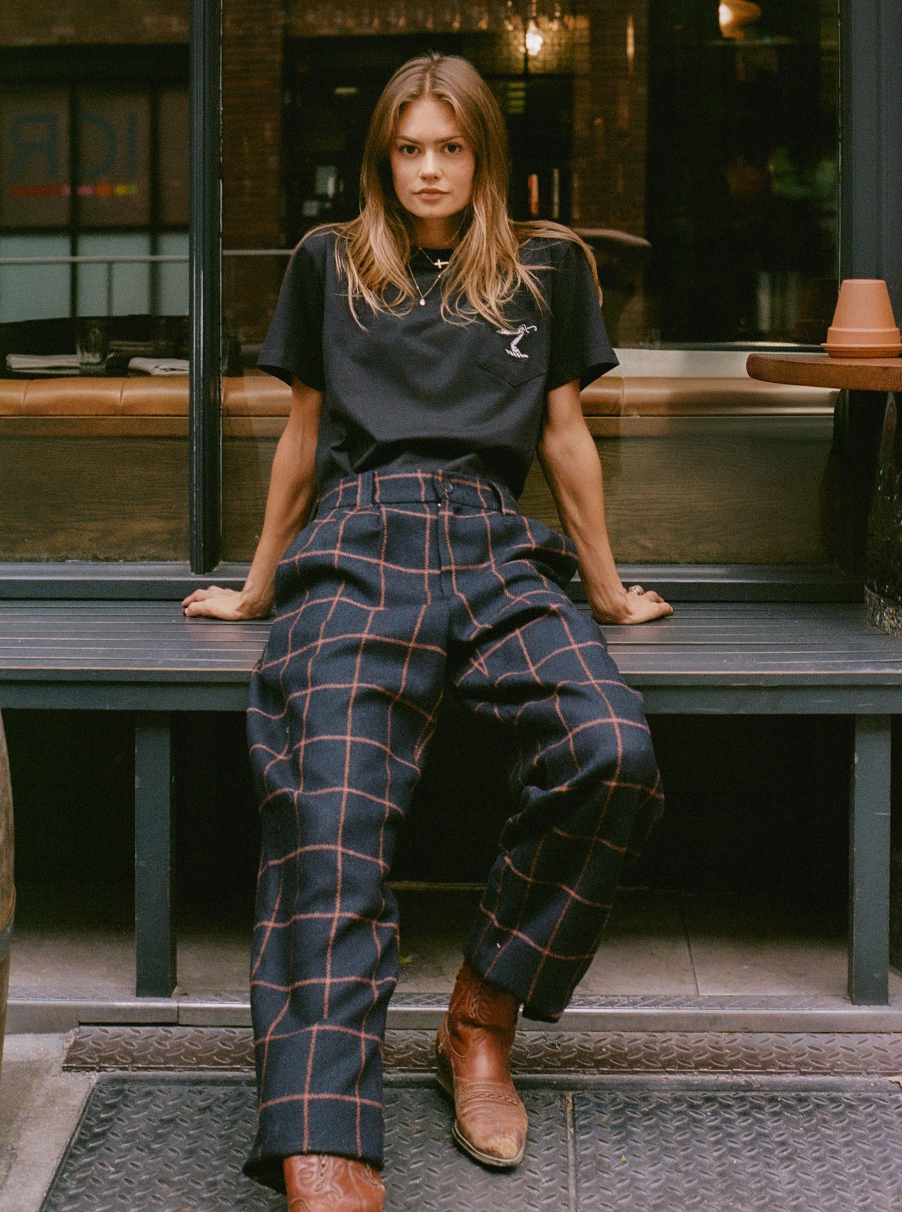 The Scott Trouser Black/ Orange